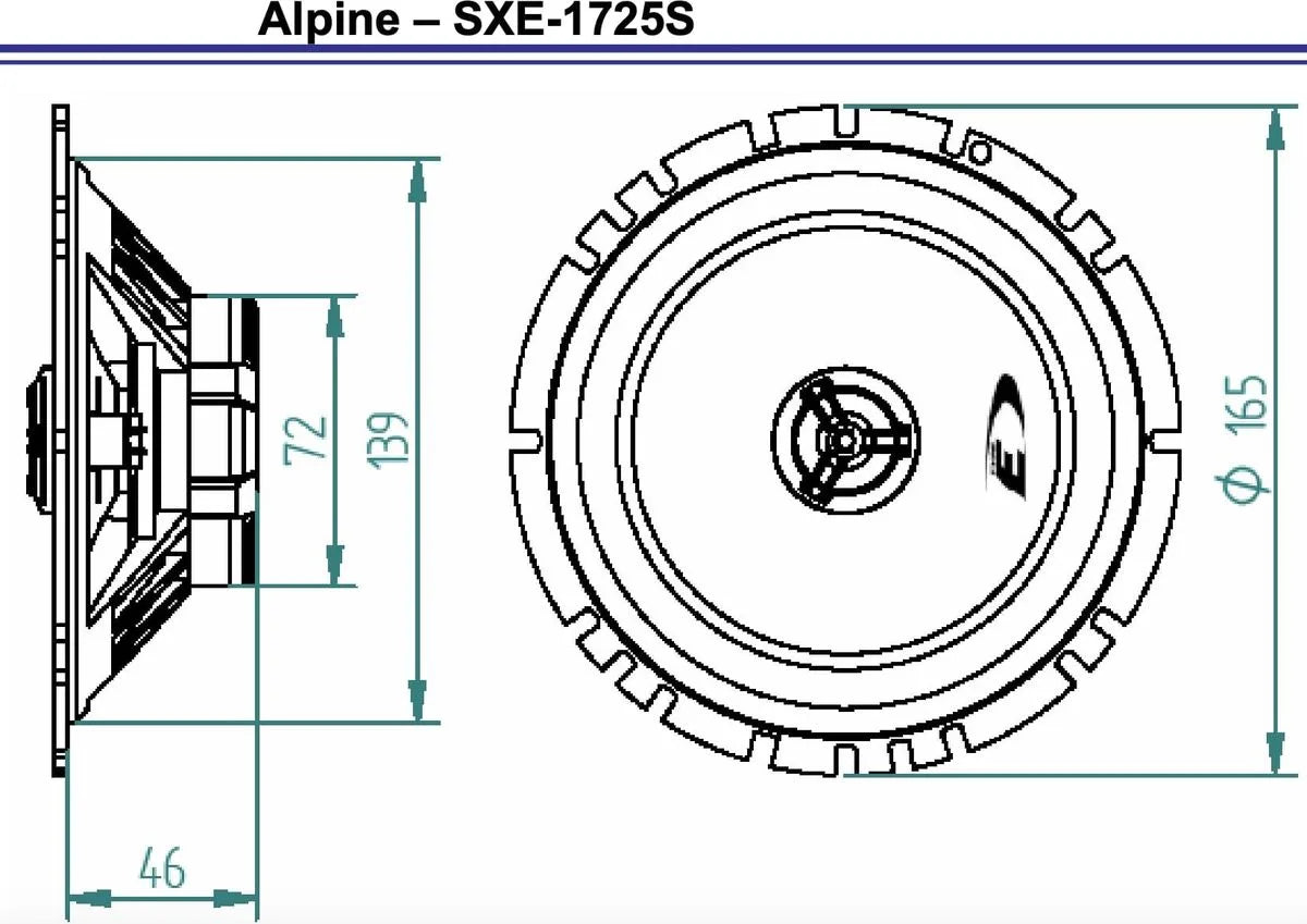 SXE-1725S - Haut-parleurs coaxiaux 2 voies 16,5 cm (220W max)