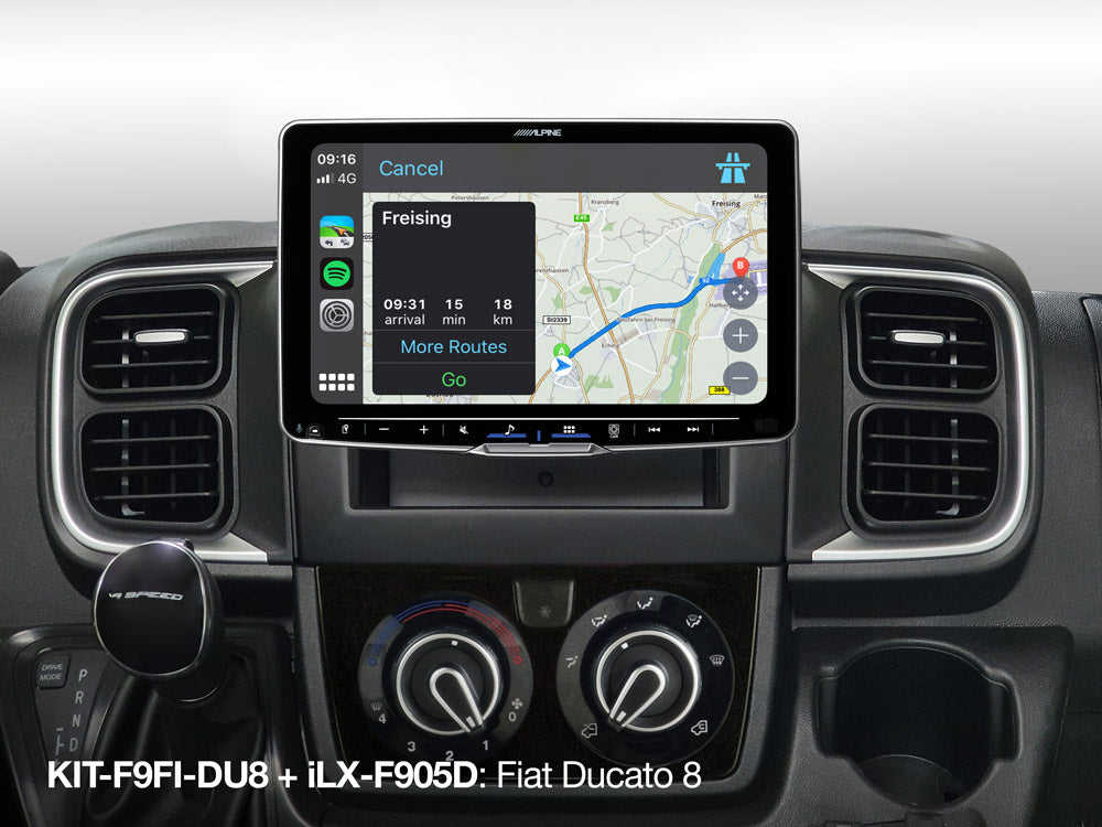 KIT-F9FI-DU8 - Kit d'installation pour Fiat Ducato 8 avec Alpine iLX-F115D, iLX-F905D, iLX-F903D, INE-F904D et INE-F904DC