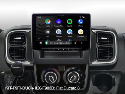 KIT-F9FI-DU8 - Kit d'installation pour Fiat Ducato 8 avec Alpine iLX-F115D, iLX-F905D, iLX-F903D, INE-F904D et INE-F904DC