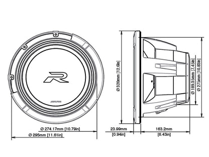 R2-W12D2 - Subwoofer R-Series de 30 cm (12 pouces)