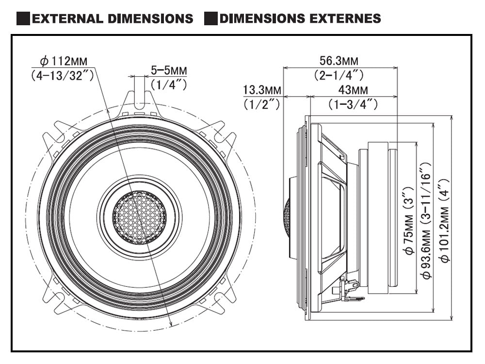 S2-S40 - Haut-parleurs coaxiaux 2 voies 10 cm Hi-Res Audio