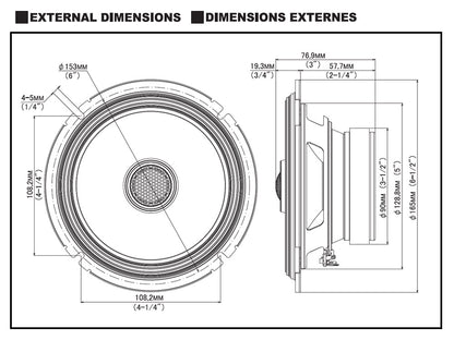 S2-S65 - Haut-parleurs coaxiaux 2 voies 16,5 cm Hi-Res Audio