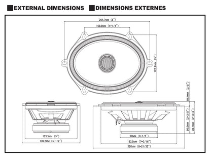 S2-S68 - Haut-parleurs coaxiaux 2 voies 15 cm x 20 cm Hi-Res Audio