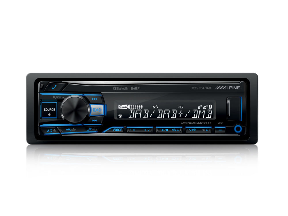 UTE-204DAB Autoradio 1-DIN numérique Bluetooth et DAB