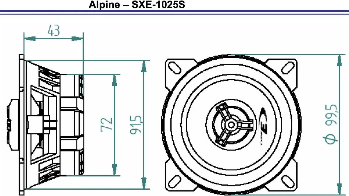 SXE-1025S - Haut-parleurs coaxiaux 2 voies 10 cm (180W max)