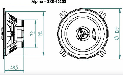 SXE-1325S - Haut-parleurs coaxiaux 2 voies 13 cm (200W max)