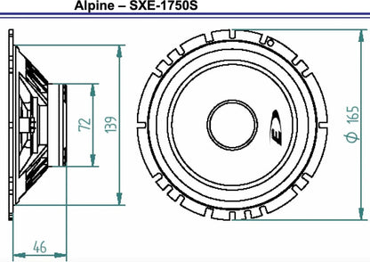 SXE-1750S - Kit haut-parleurs séparés 2 voies 16,5cm (280W max)